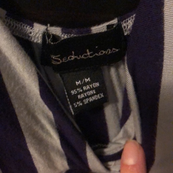 Purple and Gray Striped Dress - Picture 2 of 6